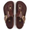 Gizeh Big Buckle Naturleder Lack Hochglanz Schokoladenbraun