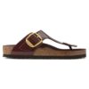 Gizeh Big Buckle Naturleder Lack Hochglanz Schokoladenbraun