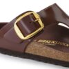 Gizeh Big Buckle Naturleder Lack Hochglanz Schokoladenbraun