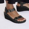 Soley Ring-Buckle Leder Schwarz